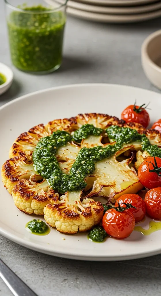 Cauliflower “Steaks” for a Fancy Twist