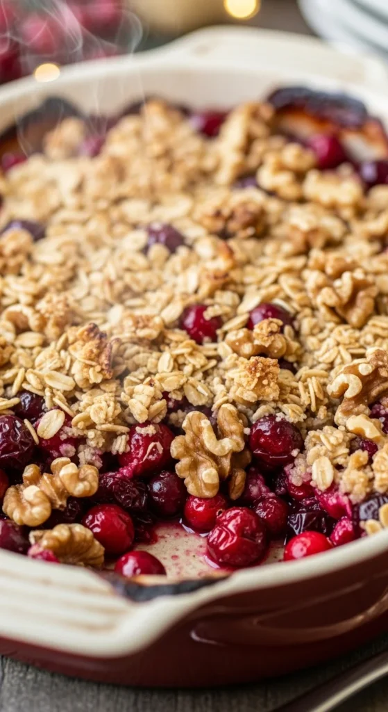 Apple Cranberry Walnut Crisp
