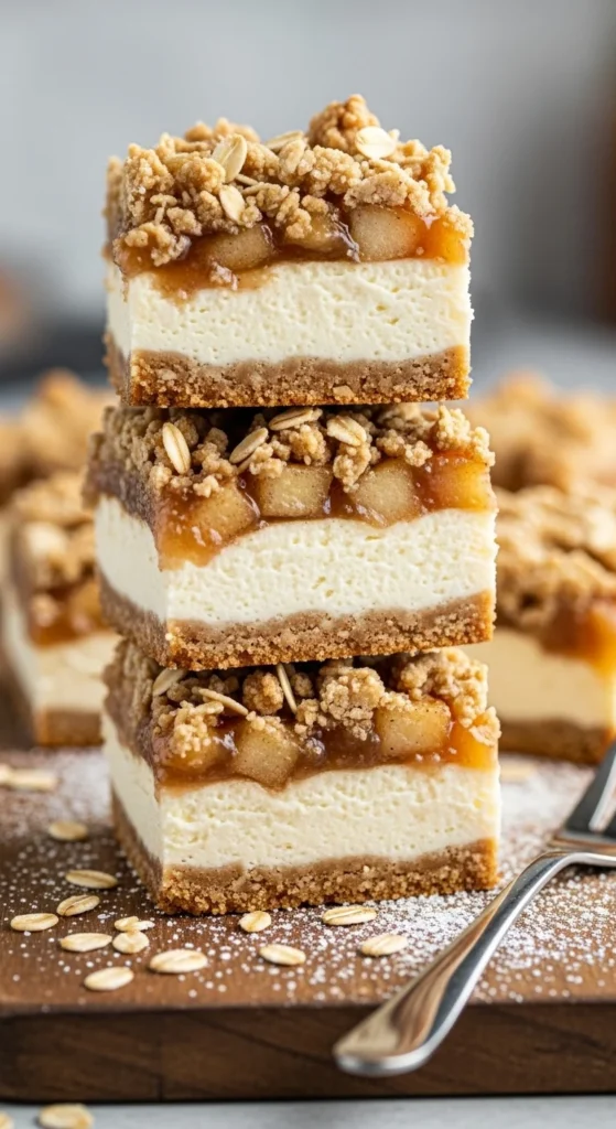Apple Crisp Cheesecake Bars