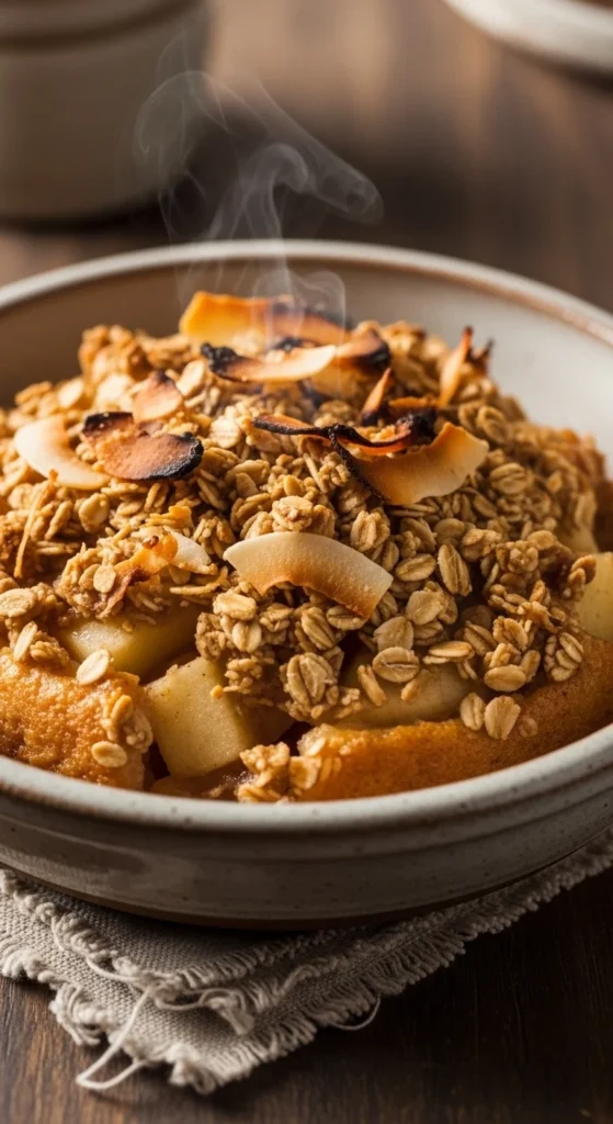 Apple Crisp with Oat and Coconut Topping