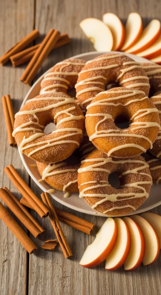 Apple Spice Donuts with Glaze