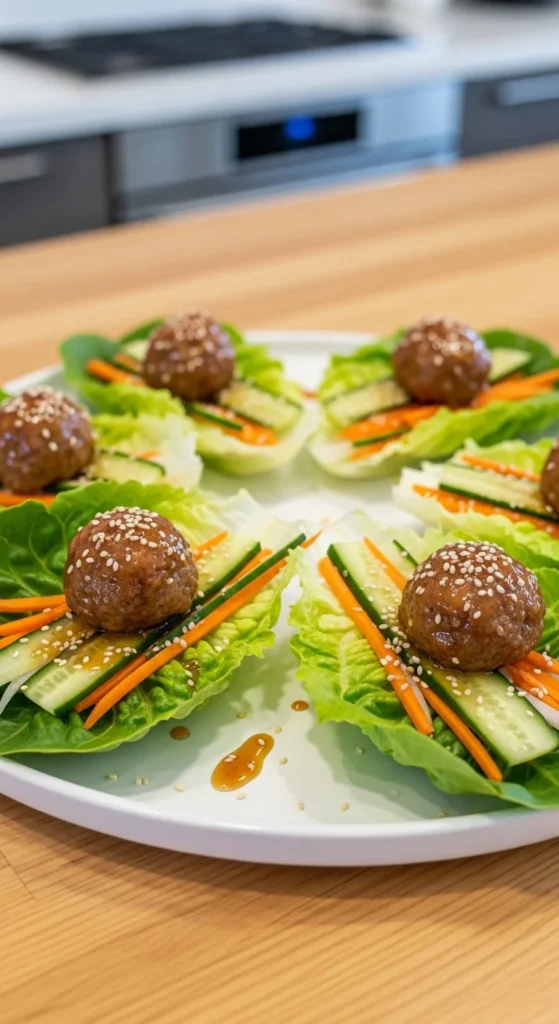 Asian Lettuce Wrap Meatballs