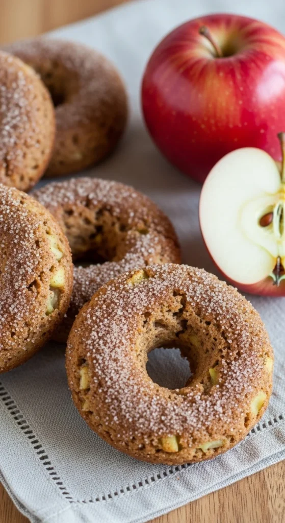 Baked Whole Wheat Apple Donuts