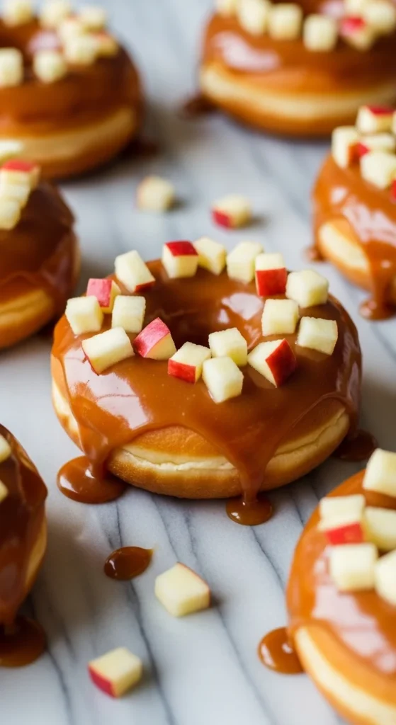 Caramel Glazed Apple Donuts