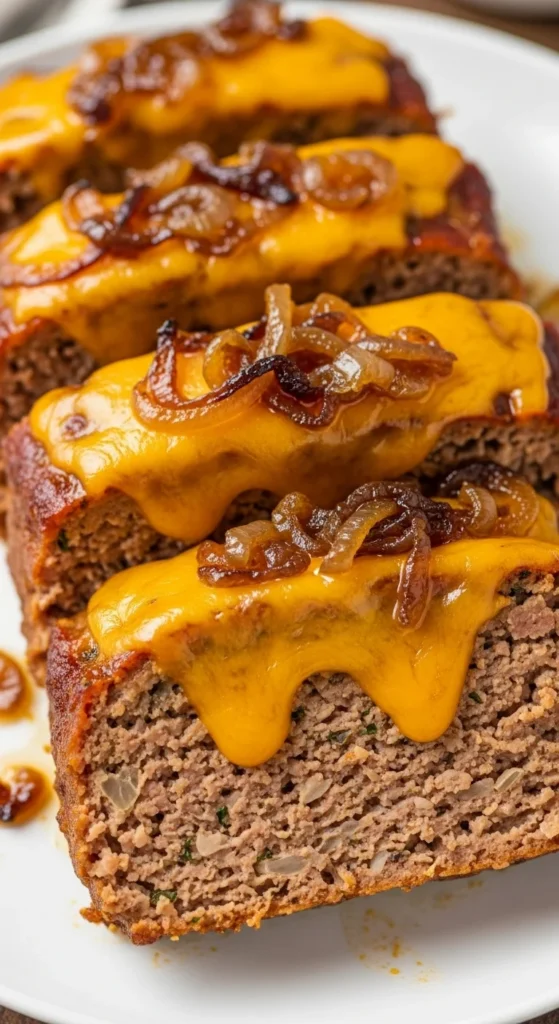 Caramelized Onion and Cheddar Meatloaf