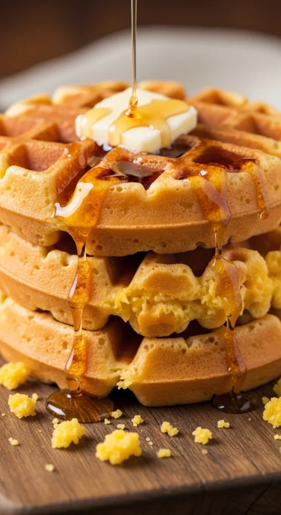 Cheddar Cornbread Waffles