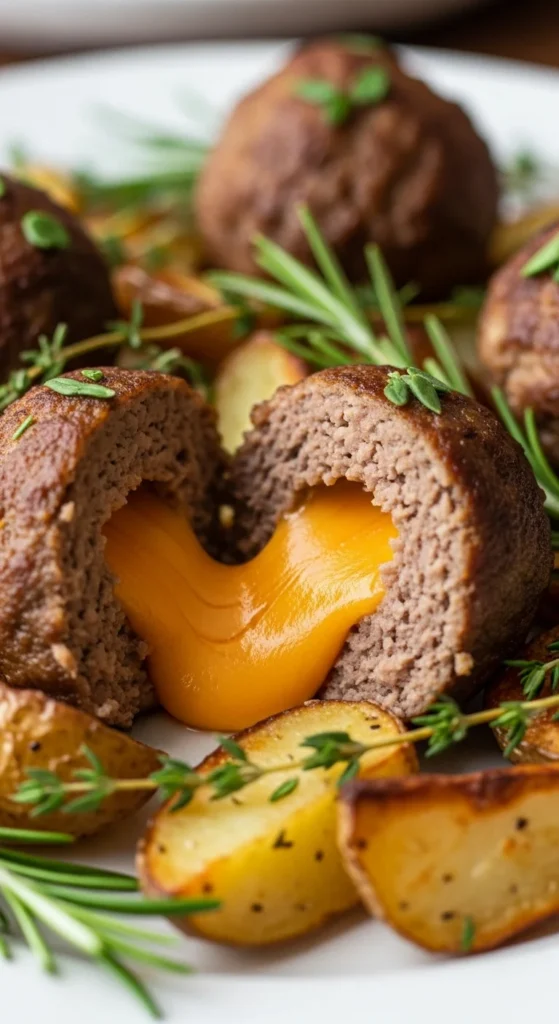 Cheddar-Stuffed Meatballs