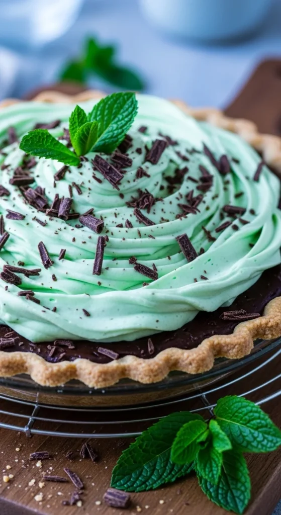 Chocolate Mint Cream Pie