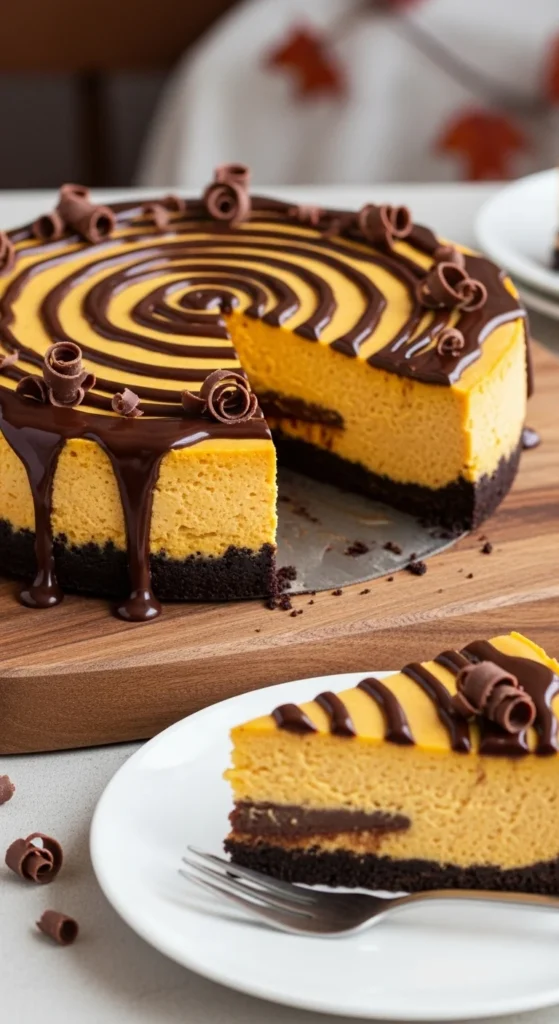 Chocolate Pumpkin Cheesecake
