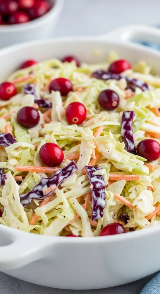 Christmas Coleslaw with Cranberries