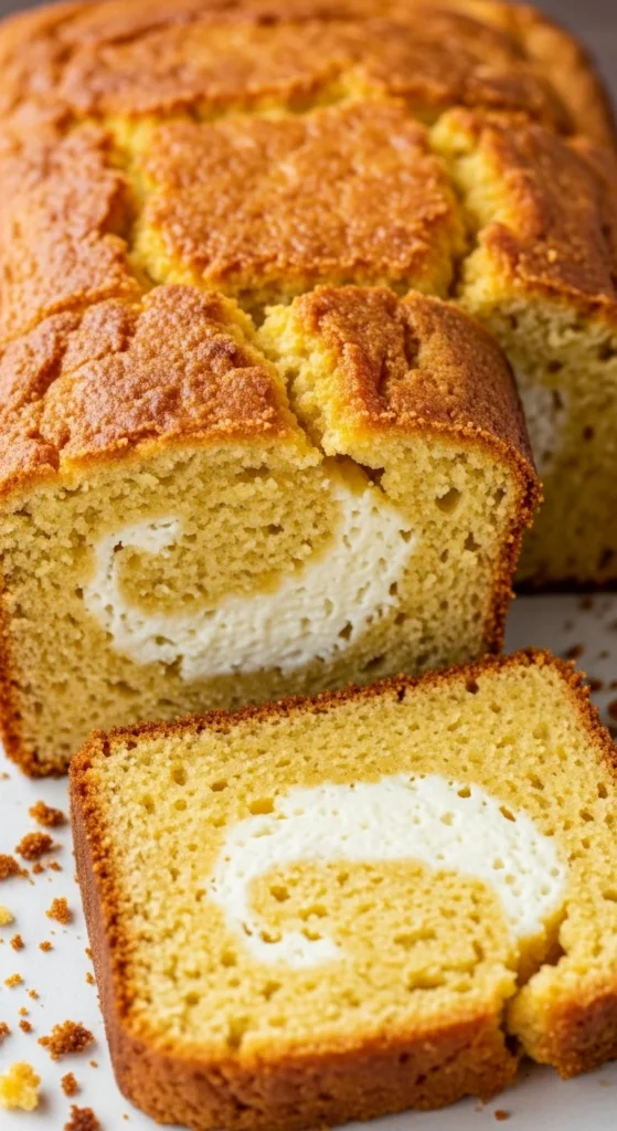 Cornbread with Cream Cheese Swirl