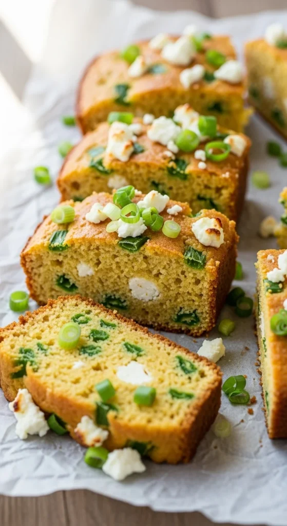 Cornbread with Green Onions & Feta