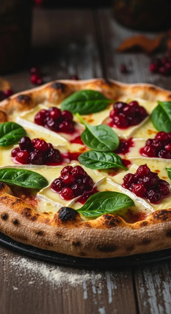 Cranberry Brie and Spinach Pizza