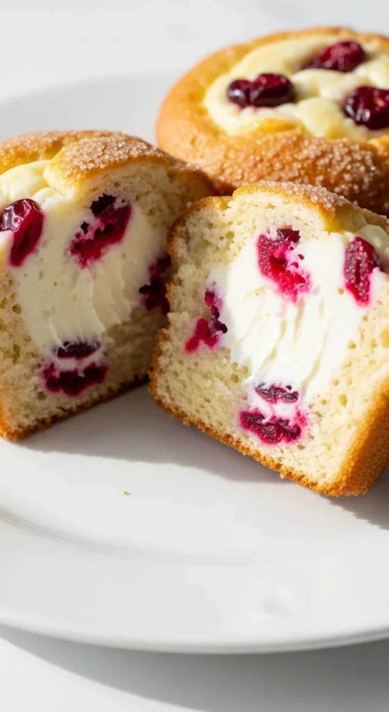 Cream Cheese Filled Cranberry Muffins