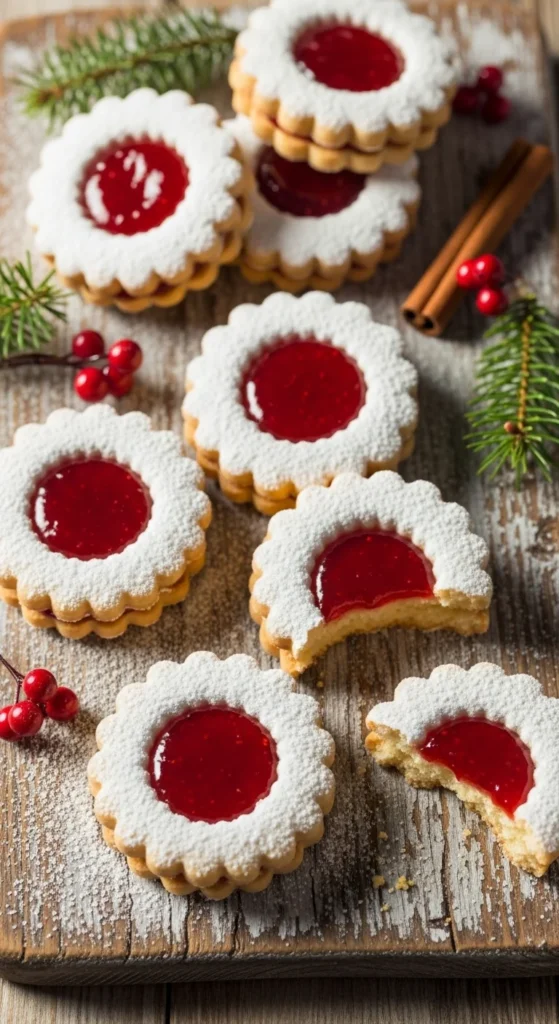 Gingerbread Linzer Cookies