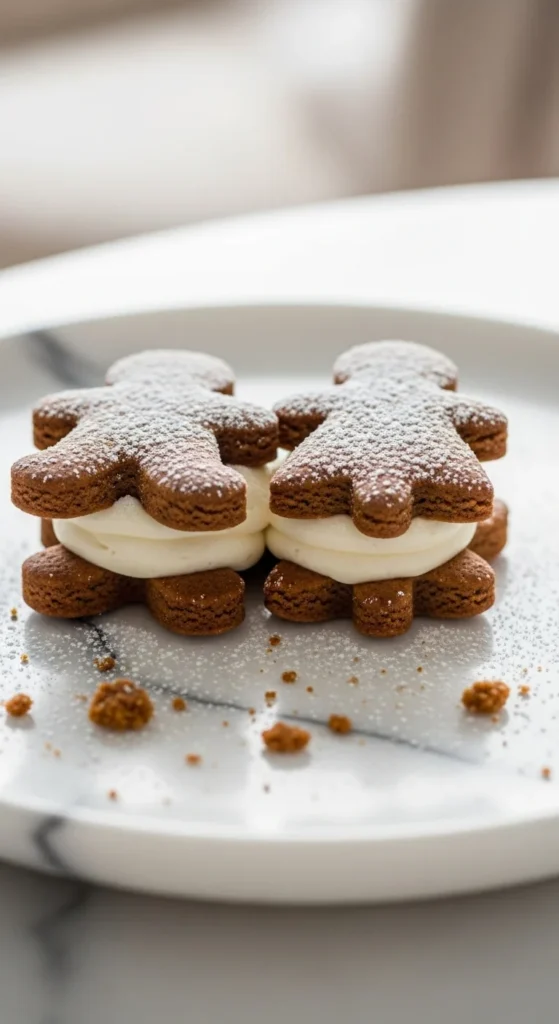 Gingerbread Sandwich Cookies with Cream Filling