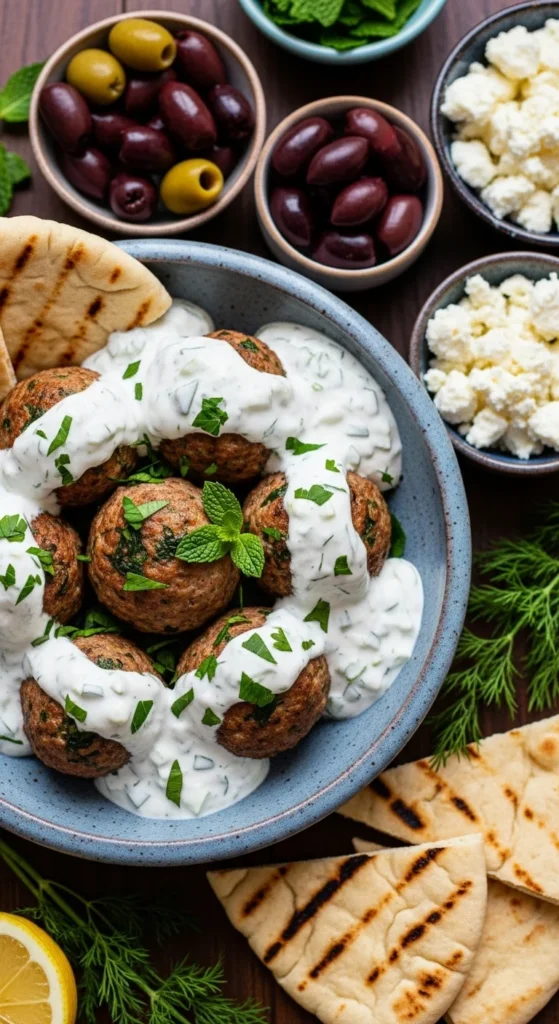 Greek Lamb Meatballs with Tzatziki
