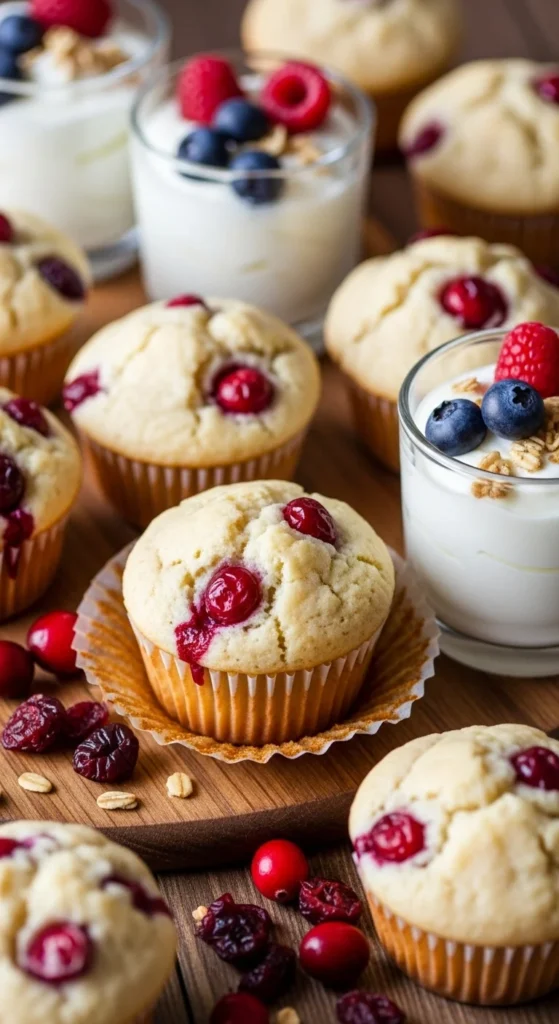 Greek Yogurt Cranberry Muffins