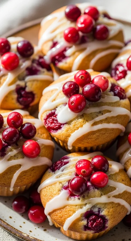 Lemon Glazed Cranberry Muffins