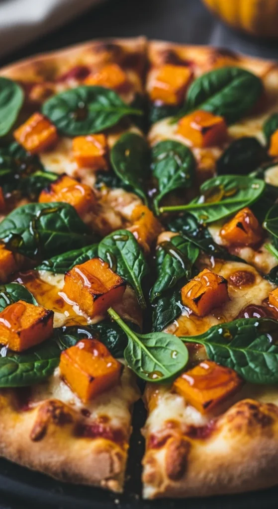 Maple-Glazed Pumpkin and Spinach Pizza