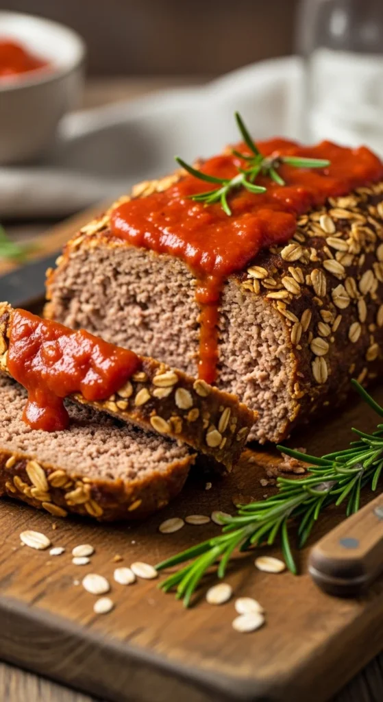 Oatmeal-Crusted Meatloaf with Tomato Sauce