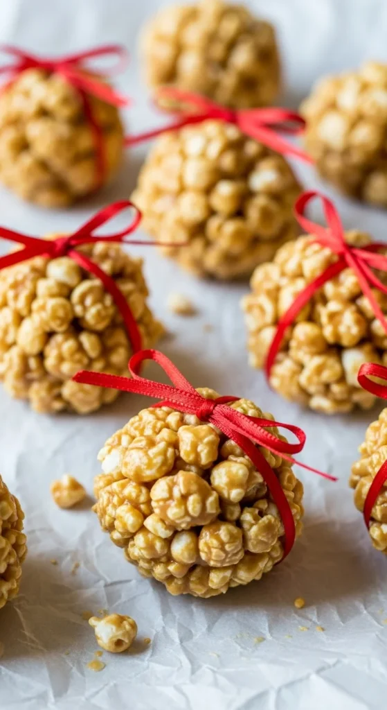 Peanut Butter Popcorn Balls