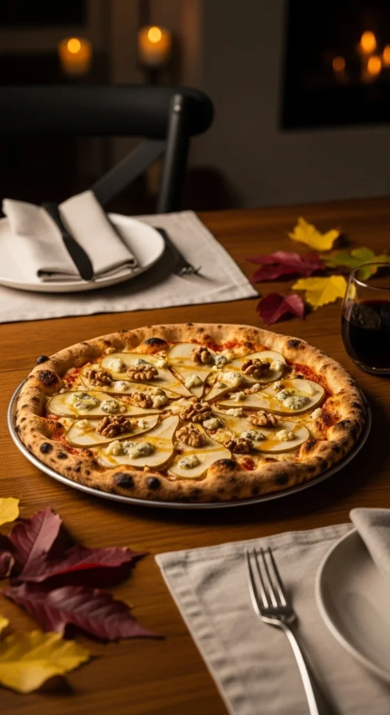 Pear, Walnut, and Blue Cheese Pizza