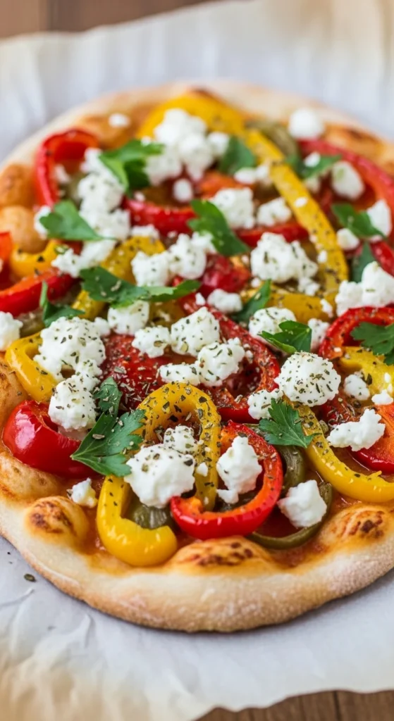 Pepper and Feta Flatbread