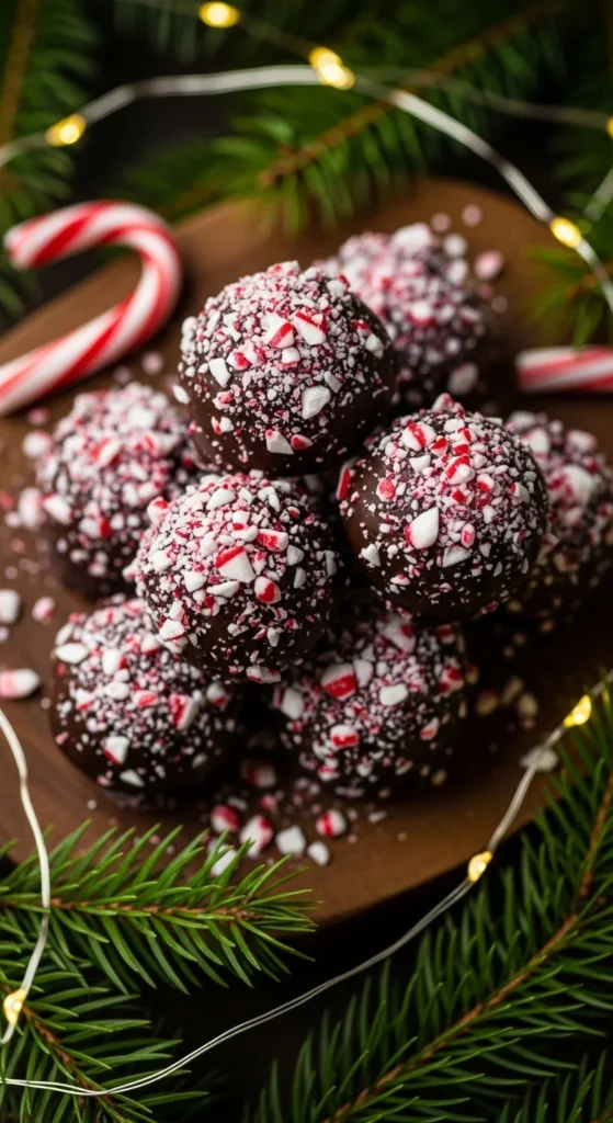 Peppermint Dark Chocolate Truffles