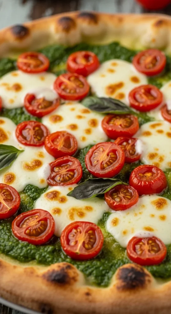 Pesto and Cherry Tomato Pizza