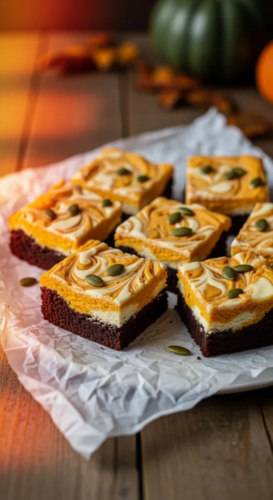 Pumpkin Cheesecake Brownies