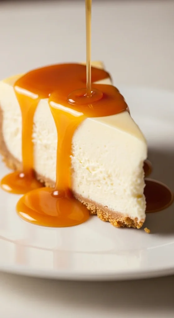 Pumpkin Cheesecake with Caramel Sauce