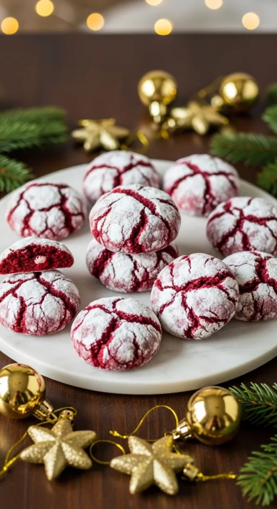 Red Velvet Crinkle Cookies