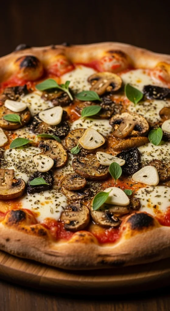 Roasted Mushroom and Garlic Pizza