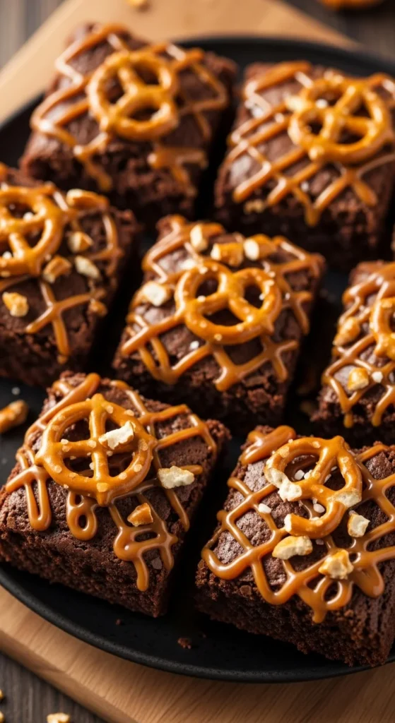 Salted Caramel Pretzel Brownies