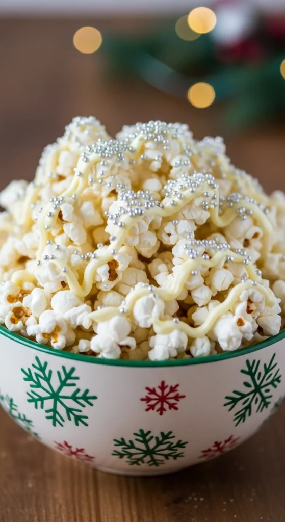 Snowflake White Chocolate Popcorn