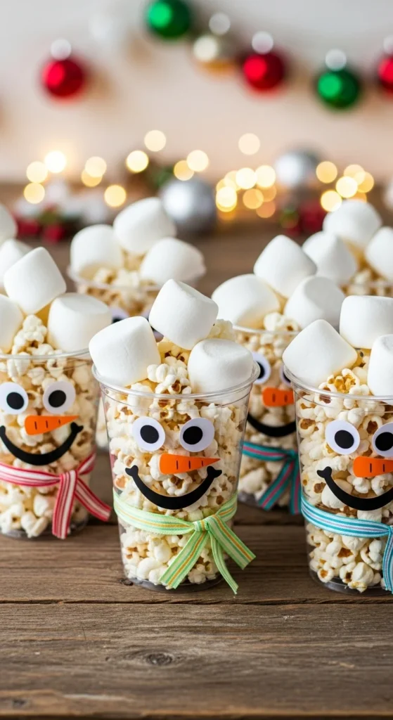 Snowman Popcorn Cups