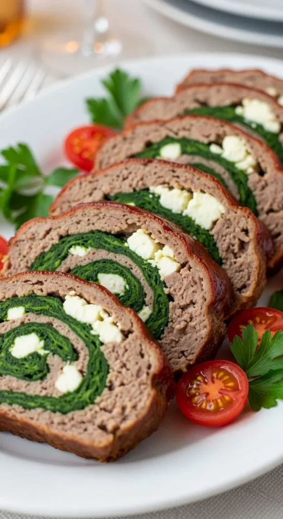 Stuffed Spinach and Feta Meatloaf