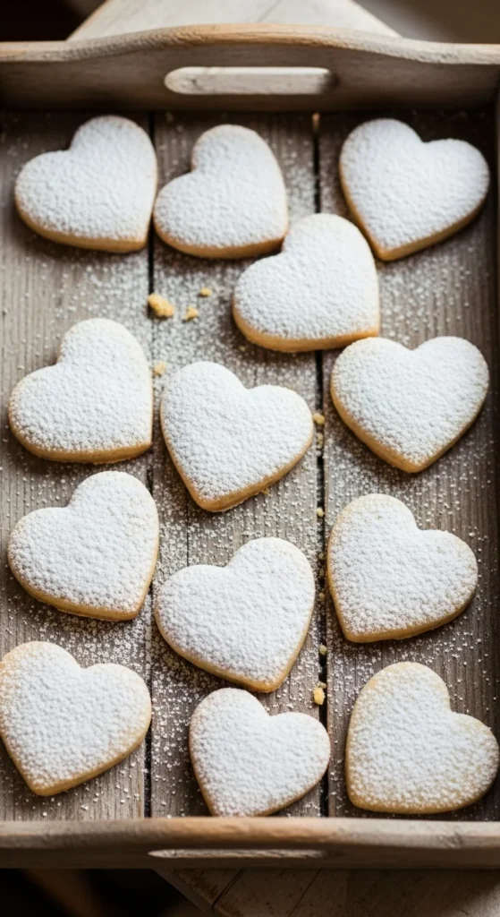 Sugar-Dusted Gingerbread Hearts