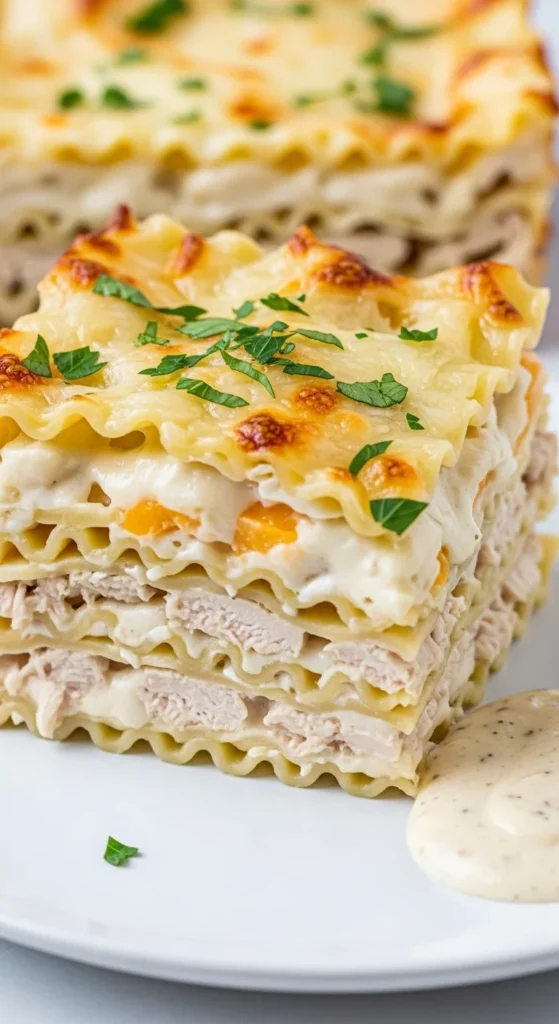 White Chicken Alfredo Lasagna