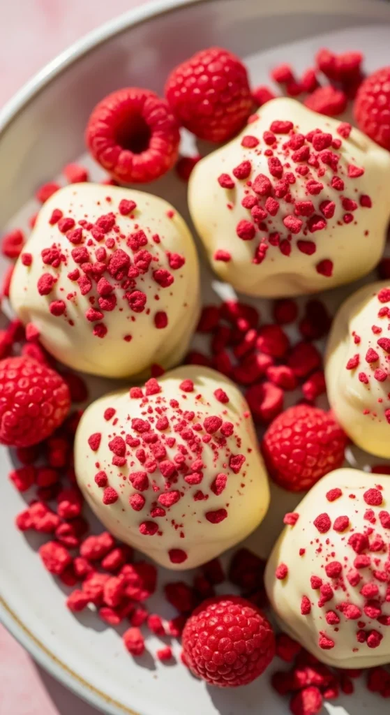 White Chocolate Raspberry Truffles