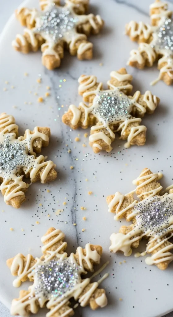 White Chocolate Snowflake Krispie Treats