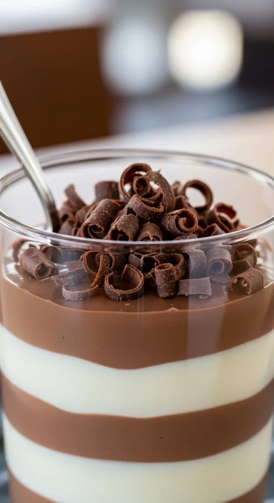 White and Milk Chocolate Pudding