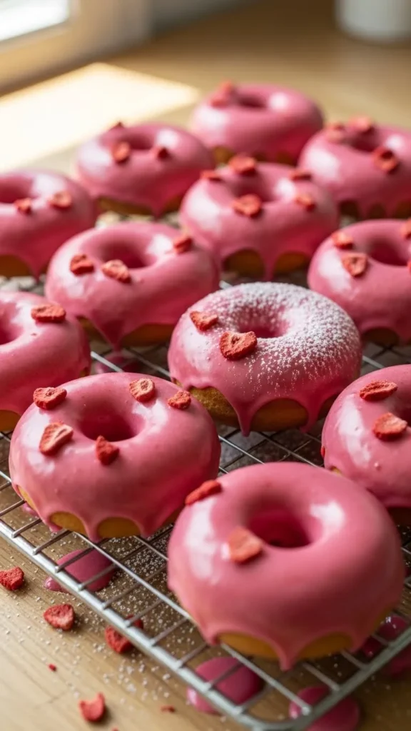 Baked Strawberry Donuts