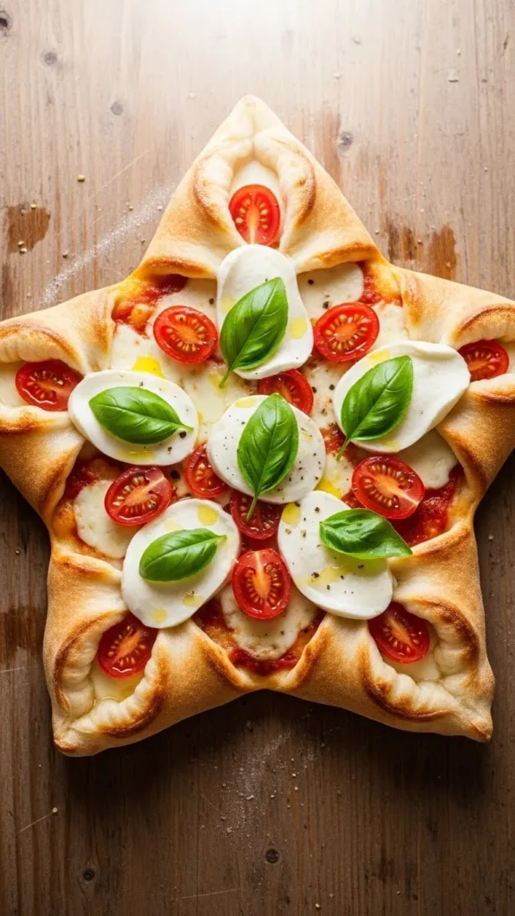 Caprese Christmas Star Pizza