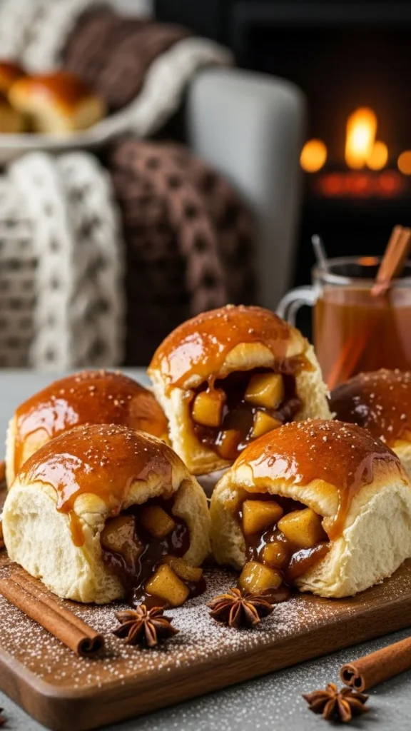 Caramel Apple Brioche Buns