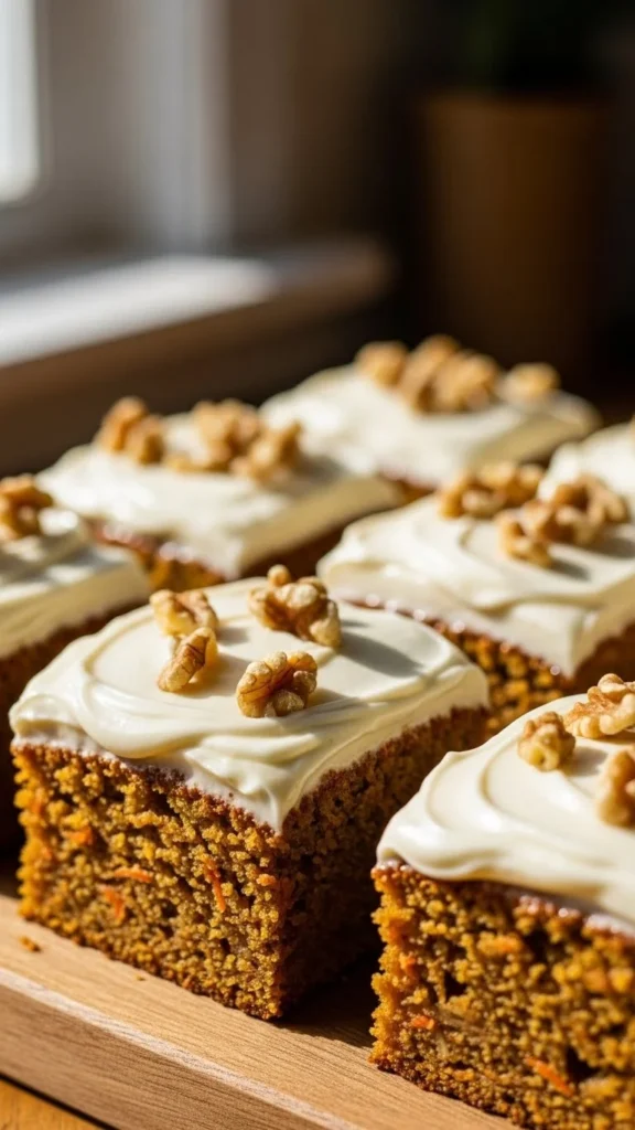 Carrot Walnut Cake Squares