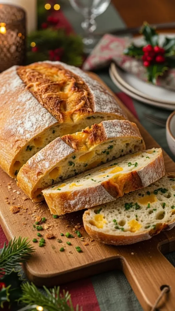 Cheddar Chive Christmas Loaf