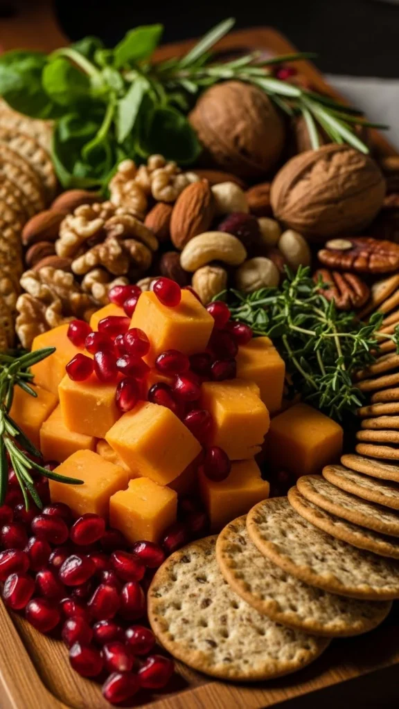 Cheddar & Pomegranate Holiday Board