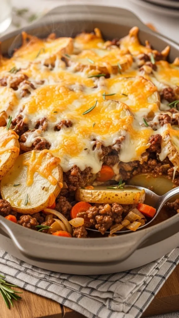 Cheesy Beef and Potato Casserole